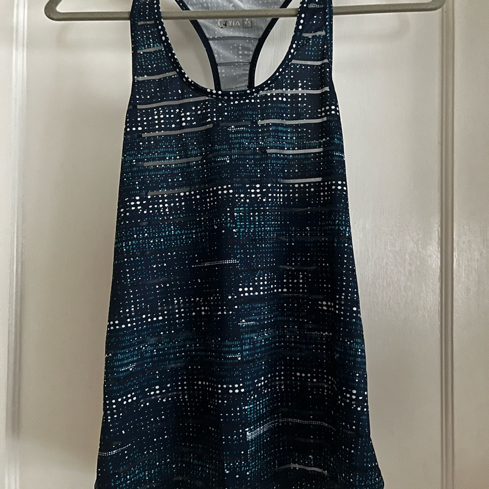 ZYIA Navy and White Havana Tank Top